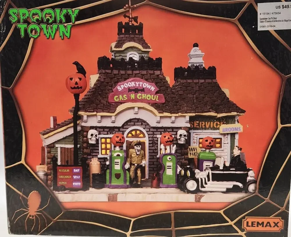 LEMAX - Spooky Town 2011 Gas N Ghoul - # 15194 - Lighted Building - DISCONTINUED
